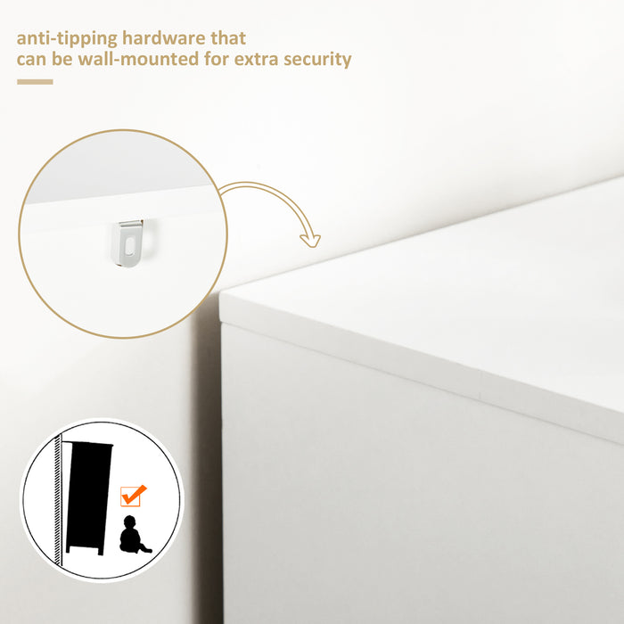 Modern White Bookcase with Drawers - Open Shelving Storage Cabinet for Books - Ideal for Study, Living Room, and Home Office Organization