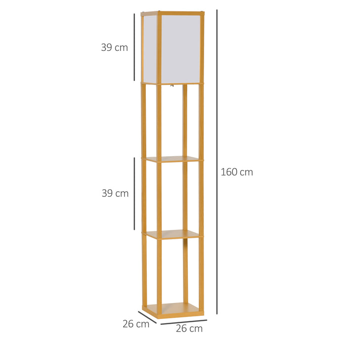 4-Tier Floor Lamp with Shelves - Stylish Reading Light and Storage Solution - Perfect for Living Room, Office, or Dorm Decor