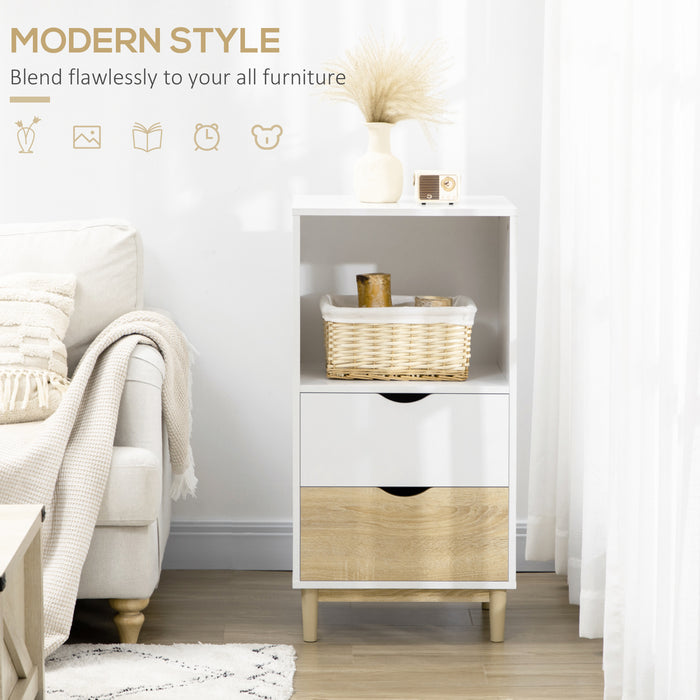 Modern White Bookcase with Drawers - Open Shelving Storage Cabinet for Books - Ideal for Study, Living Room, and Home Office Organization