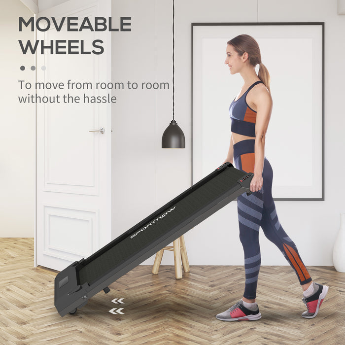 Under Desk Walking Pad Treadmill - Installation-Free Jogging Machine with LED Display - Ideal for Home Gym & Office Exercise, 1-6km/h Speed Range with Remote Control