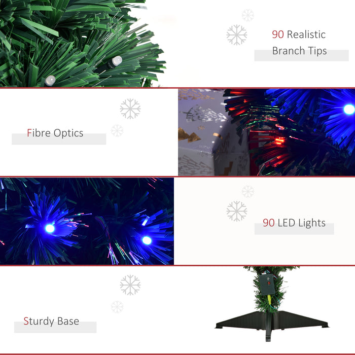Fiber Optic Artificial Christmas Tree - 3ft/90cm Xmas Decoration with Color-Changing Lights - Perfect for Small Spaces & Holiday Celebrations