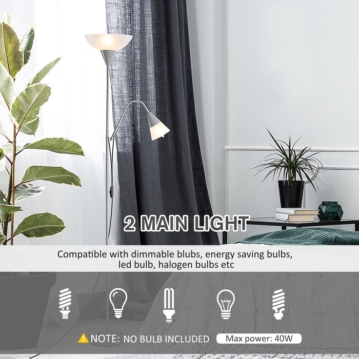 Modern Dual-Head Floor Lamp - Adjustable Reading Lights with Steel Base for Living Room, Bedroom, Office - Ideal for Illuminated Task Lighting at 179.5cm Height