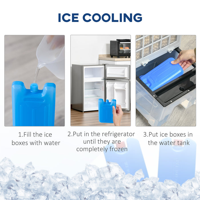 32" Mobile Air Cooler with Evaporative Anion Technology - Ice Cooling Fan, Water Conditioner, Humidifier with 3 Modes, Remote, Timer - Ideal for Home Bedroom Comfort and Air Quality Improvement