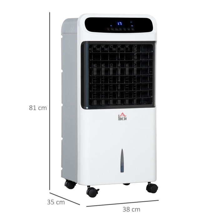 32" Mobile Air Cooler with Evaporative Anion Technology - Ice Cooling Fan, Water Conditioner, Humidifier with 3 Modes, Remote, Timer - Ideal for Home Bedroom Comfort and Air Quality Improvement