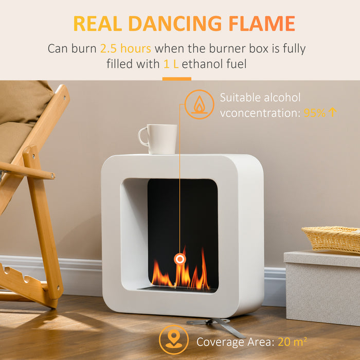 Wall Mounted Ethanol Fireplace - Bioethanol Heater with 1L Tank and 2.5 Hour Burning Time - Cozy Ambiance for Modern Home Spaces