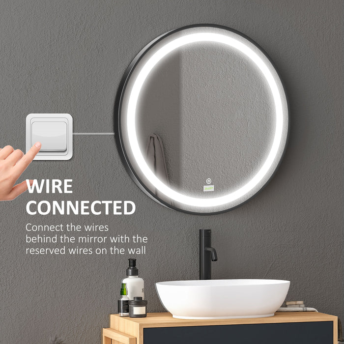 Dimmable LED Bathroom Mirror - Wall-Mounted Mirror with 3 Color Temperatures and Memory Function - Ideal for Style & Ambient Lighting