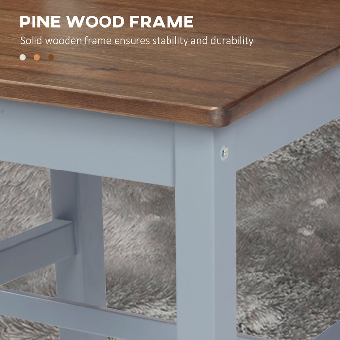 Pine Wood Cross Back Dining Chairs - Sturdy Kitchen Furniture Set of 2, Grey Finish - Perfect for Dining Room and Living Room Comfort