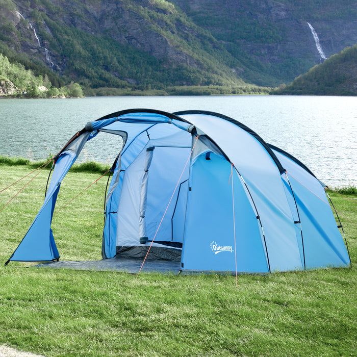 2-3 Person Tunnel Tent with Vestibule - Porch, Air Vents, Rainfly for Weather Resistance - Ideal Camping, Fishing, Hiking, and Festival Outdoor Home Shelter