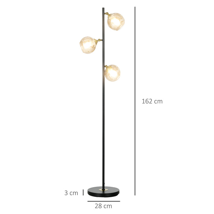 Modern Grey Tree Floor Lamp with 3 Light Configurations - Elegant Standing Light for Living Bedroom ambiance - Ideal for Stylish Home Lighting (Bulb not Included), 162cm Tall
