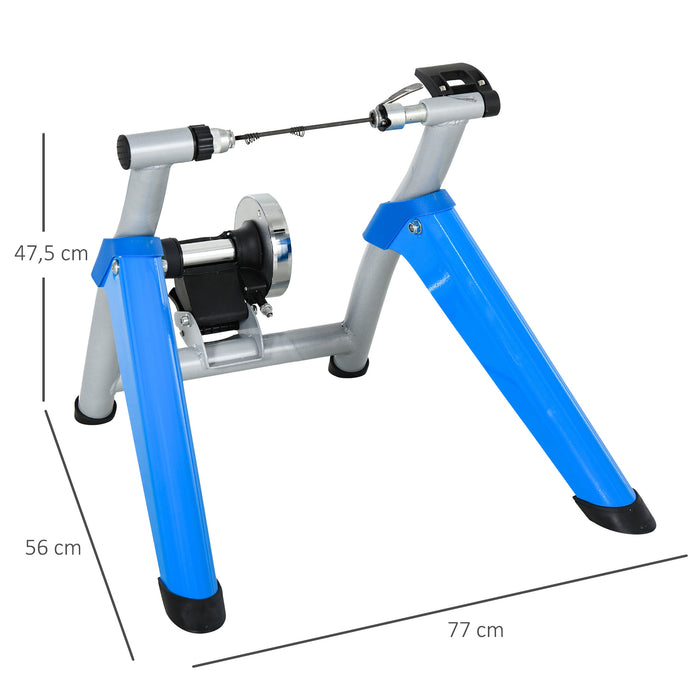 8-Level Steel Indoor Cycling Trainer - Stationary Exercise Bike Stand with Adjustable Resistance, Blue - Ideal for Home Cardio Workouts and Training