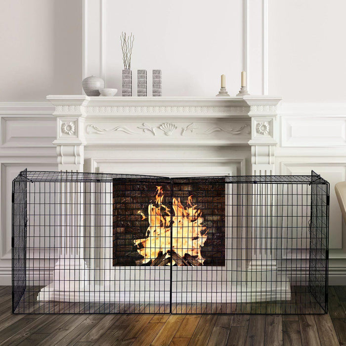 Extendable Safety Fireguard - Versatile and Adjustable Black Fire Screen - Essential Protection for Families and Pets