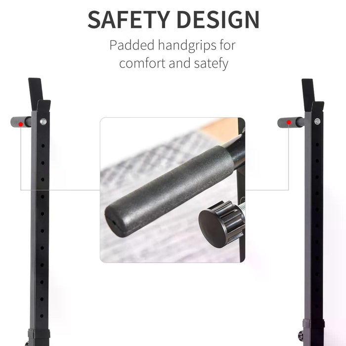 Adjustable Squat & Dip Rack Stand - Heavy-Duty Barbell Rack for Weight Lifting & Bench Press - Multifunctional Fitness Station for Home Gym Workouts