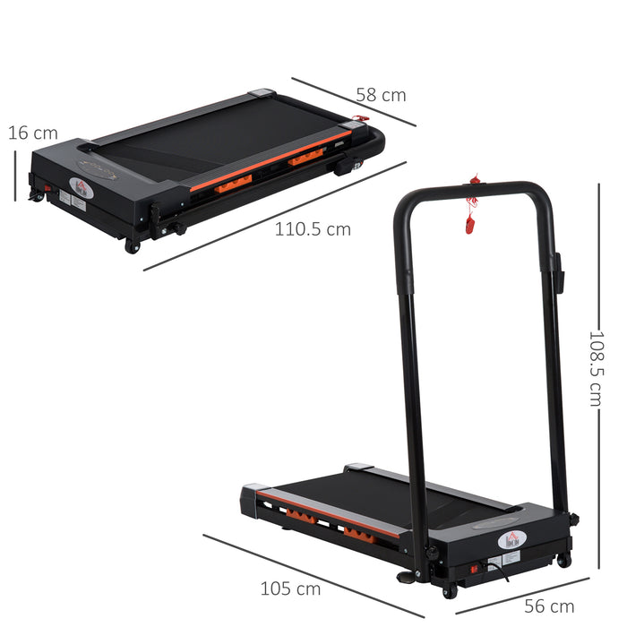 Compact Folding Electric Treadmill - 0.5 HP Motor, 1-6 km/h Adjustable Speed, Indoor Exercise & Walking Machine with Remote Control - Perfect for Home Gym Fitness Routine