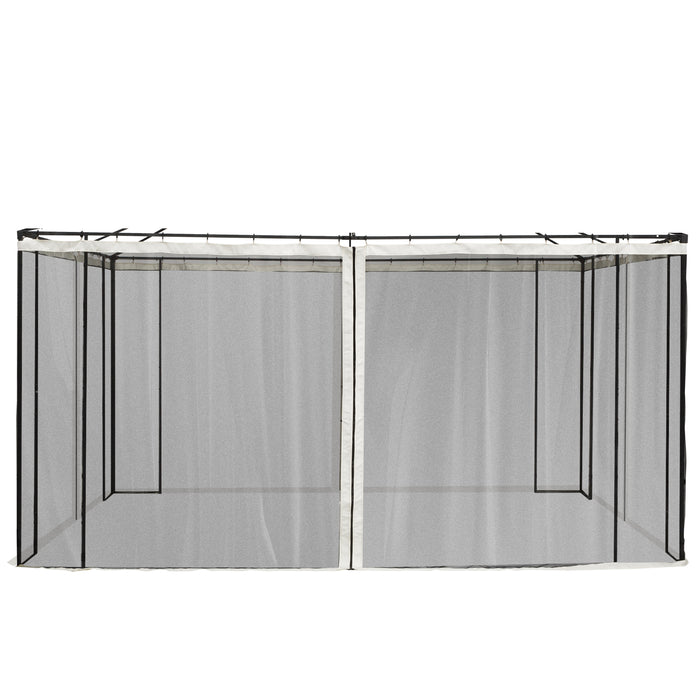 Universal Replacement Mosquito Netting - 352x207cm Mesh Sidewall for Patio Gazebos and Canopy Tents - Ideal for Outdoor Protection and Privacy, Beige Sidewall Only