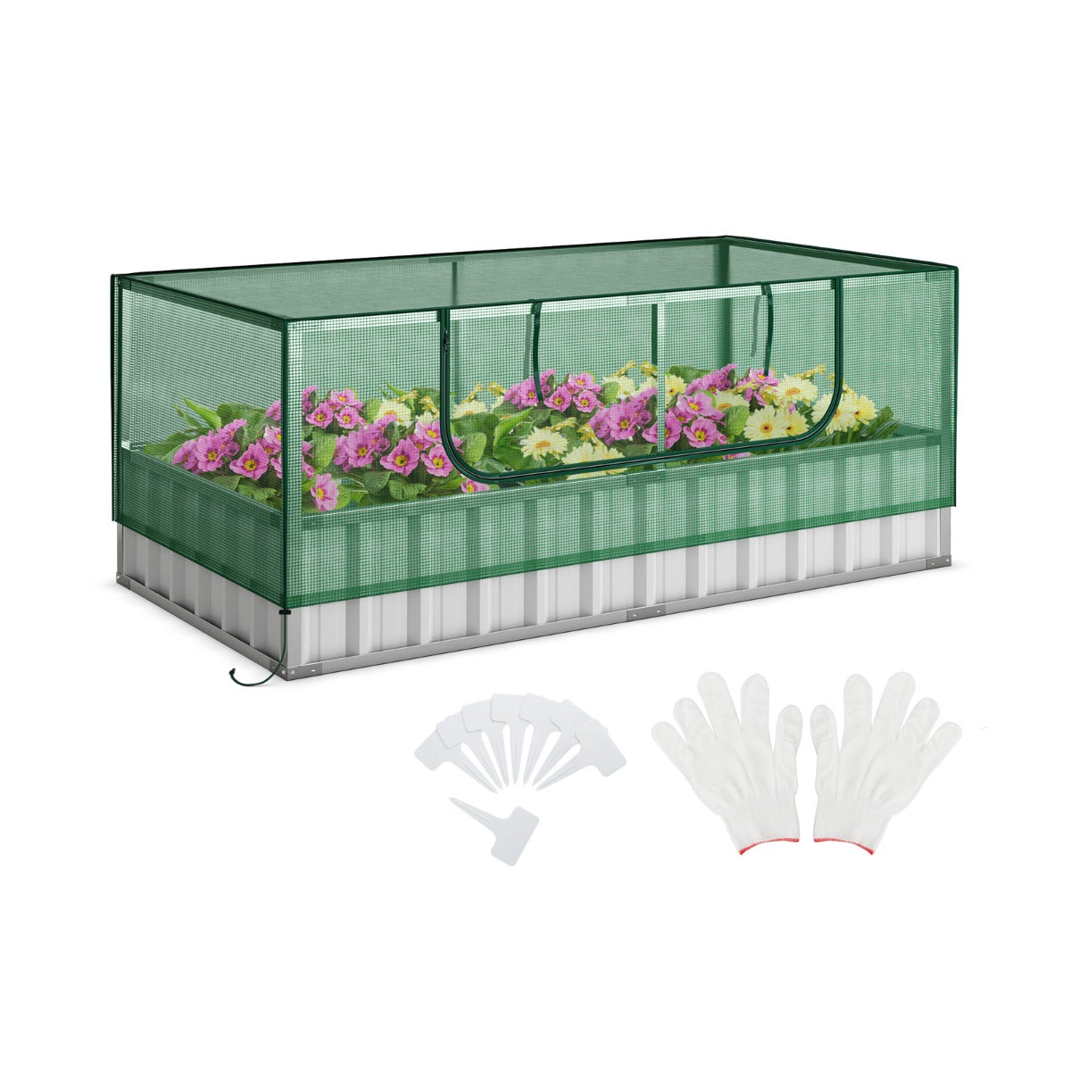 Galvanized Raised Garden Bed - 174 x 90 x 70 cm Size with Cover Feature - Perfect for Urban Gardening Enthusiasts