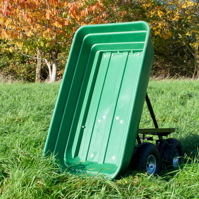 Heavy-Duty Garden Cart - Wheeled Dump Trolley with Robust Design - Ideal for Landscaping and Outdoor Work