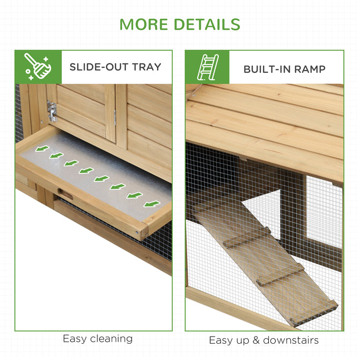 Outdoor Chicken Coop with Nesting Box - Small Animal Hutch, Hen Cage and Protected Run, 150.5x54x87cm - Ideal for Backyard Poultry Keepers