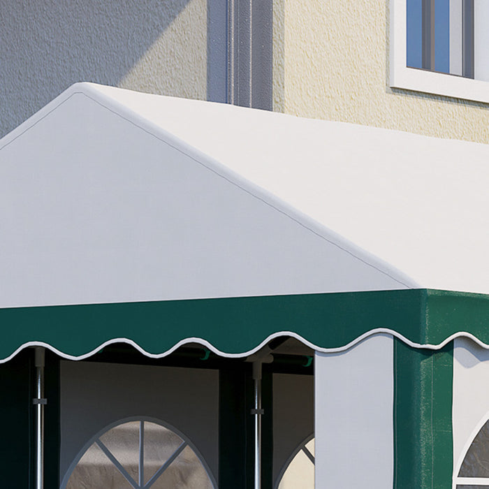 Deluxe 6x4m Garden Gazebo Marquee - Galvanised Party Tent with Sides, Six Windows, Double Doors - Ideal for Weddings, Parties, and Outdoor Events
