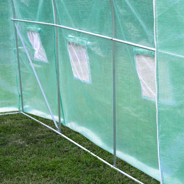 Polytunnel Walk-In Greenhouse - 3x2M Outdoor Garden Structure with Windows and Door - Ideal for Plant Growth and Protection