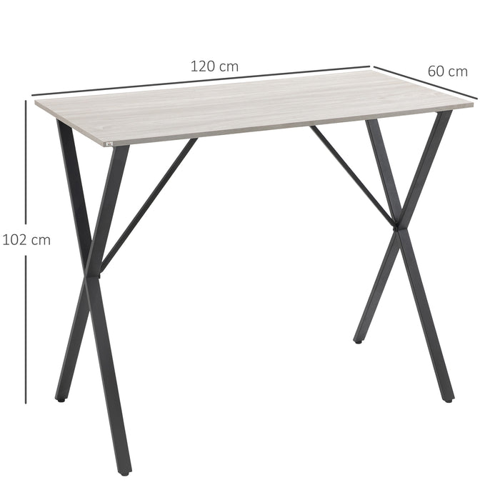 Rectangular Marble-Effect Bar Table - 120cm Modern Kitchen Table with Steel Legs - Ideal for Living Rooms and Home Bar Seating for 4 People