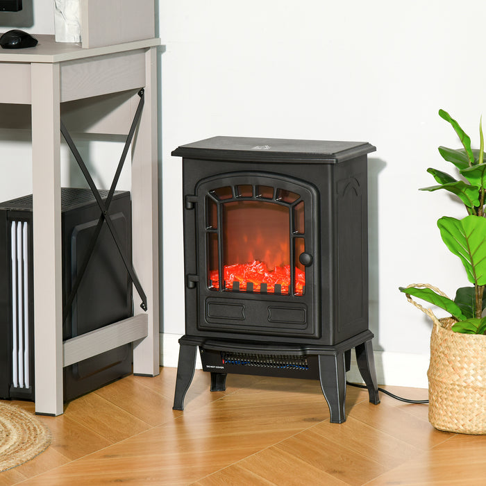 Electric Fireplace Heater Stove - Free Standing with Realistic Flame Effect & Overheat Safety Protection, 1000W/2000W - Ideal for Cozy Indoor Spaces & Home Heating Solution