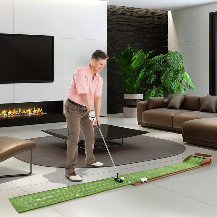 Auto-Return Golf Mat - Putting Practice Equipment for Home and Office - Ideal for Golfers Seeking Improvement in Accuracy and Control