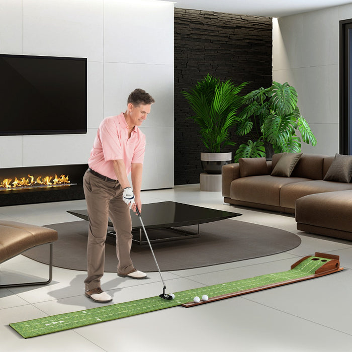 Auto-Return Golf Mat - Putting Practice Equipment for Home and Office - Ideal for Golfers Seeking Improvement in Accuracy and Control