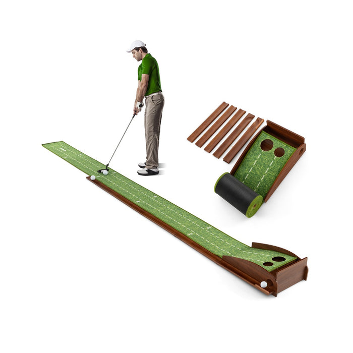 Auto-Return Golf Mat - Putting Practice Equipment for Home and Office - Ideal for Golfers Seeking Improvement in Accuracy and Control