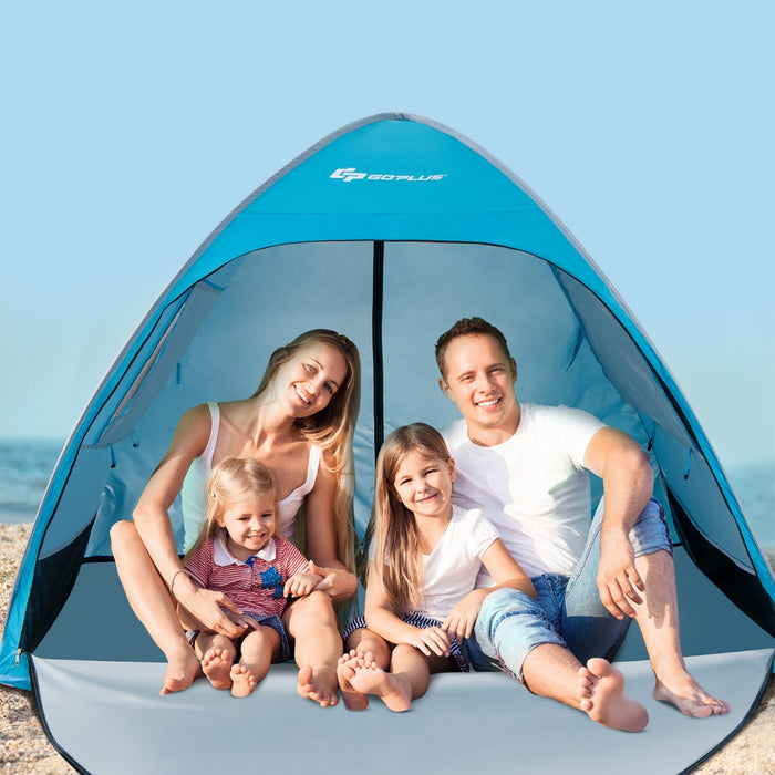 UPF50+ Waterproof Sun Shade - Extended Floor Canopy for Optimal Sun Protection - Ideal for Outdoor Activities and Beach-goers