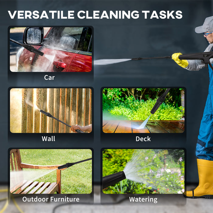 High-Performance 1800W Pressure Washer - 150 Bar Intensity with 510 L/hr Flow Rate - Portable Jet Wash for Vehicles and Gardens