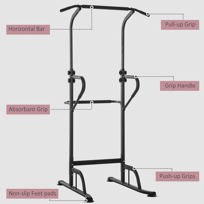 Pull Up Bar Power Tower - Multi-Function, Height Adjustable, Dip Station Workout Equipment - Ideal for Home Gym Strength Training