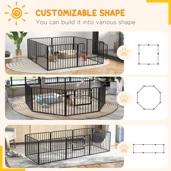 Heavy Duty 8-Panel Dog Pen - 60cm Tall Pet Playpen Ideal for Indoor & Outdoor Use - Perfect for Small Dog Breeds & Puppy Play Area