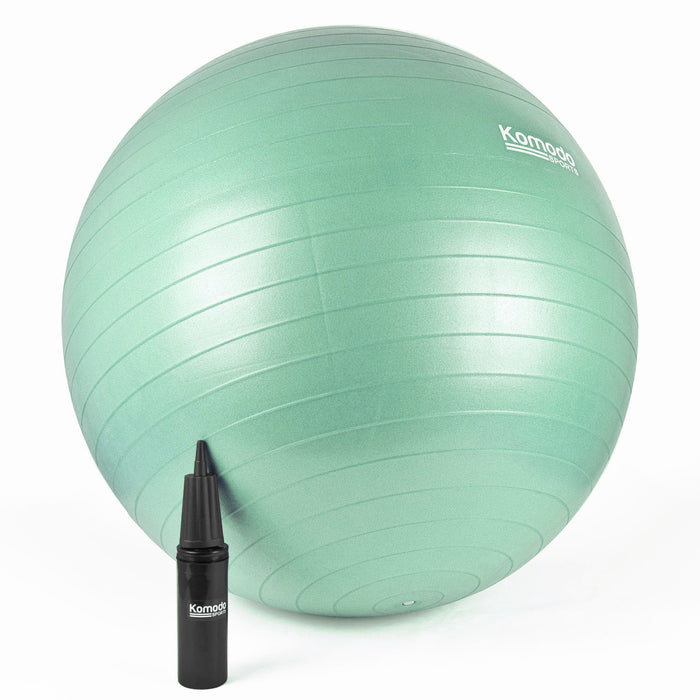 85cm Anti-Burst Yoga Ball - Durable Fitness Stability Sphere in Green - Perfect for Pilates, Gym Workouts, and Home Exercise