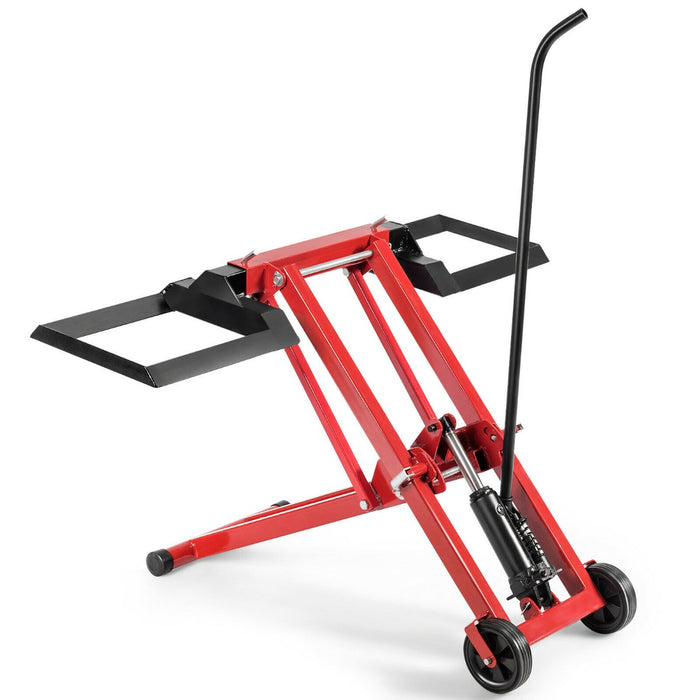 Lawn Mower Lift Jack - Convenient Wheels Feature for Easy Mobility - Ideal for Garden Tractors Maintenance and Safety