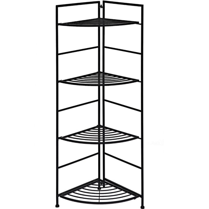 Folding Corner Plant Stand - 4-Tier Structure with Reinforced Baffles - Perfect Home Decor for Living Room, Express Your Love for Plants