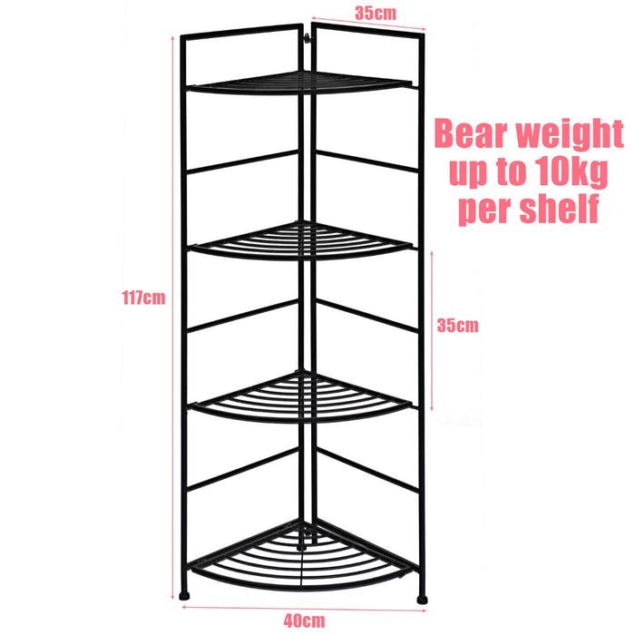 Folding Corner Plant Stand - 4-Tier Structure with Reinforced Baffles - Perfect Home Decor for Living Room, Express Your Love for Plants
