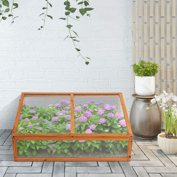 Wooden Cold Frame Greenhouse - Ultimate Outdoor Gardening Solution - Perfect for Plant Protection and Growth Enhancement