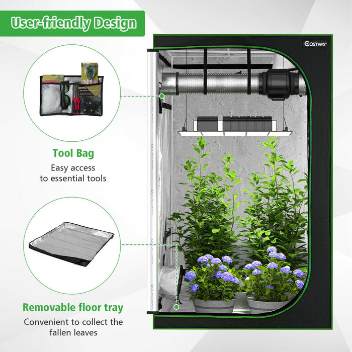 Hydroponic Plant Tents - Vented Design with Removable Floor Tray, Size 3 - Ideal for Indoor Gardening Enthusiasts