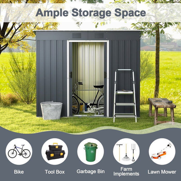 Outdoor Storage Shed - Air Window, 217 x 110 cm Dimensions - Ideal for Garden Tools & Equipment Storage Solution