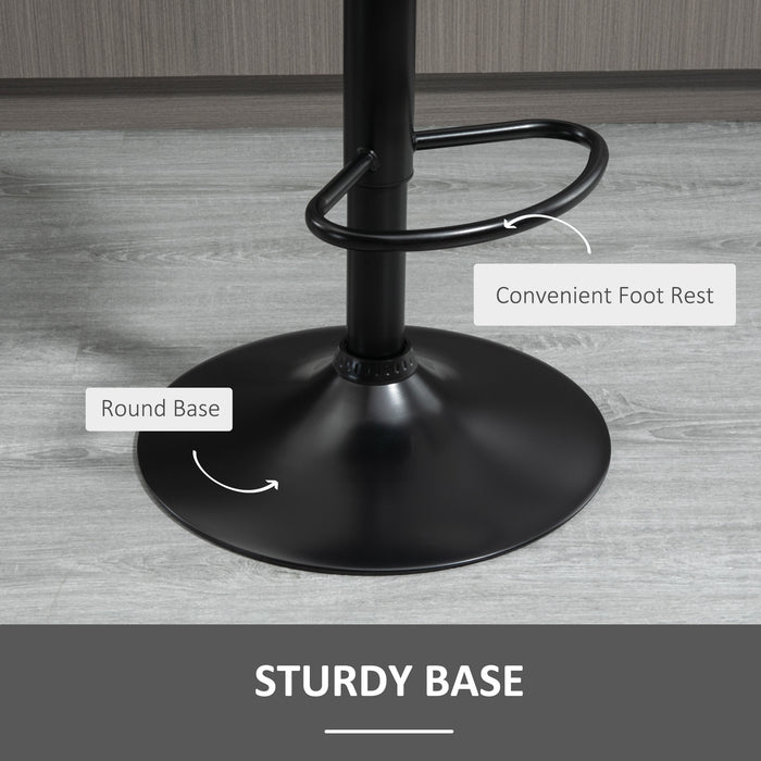 Velvet-Touch Fabric Swivel Bar Stools - Set of 2 Adjustable Height Counter Chairs with Footrest, Grey - Ideal for Home Bar or Kitchen Island Seating