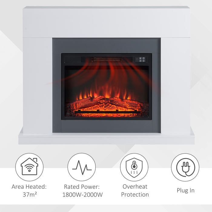 2000W Electric Fireplace Suite with LED Display - Freestanding Heater with Remote & Overheat Protection - Cozy Warmth for Home Ambiance