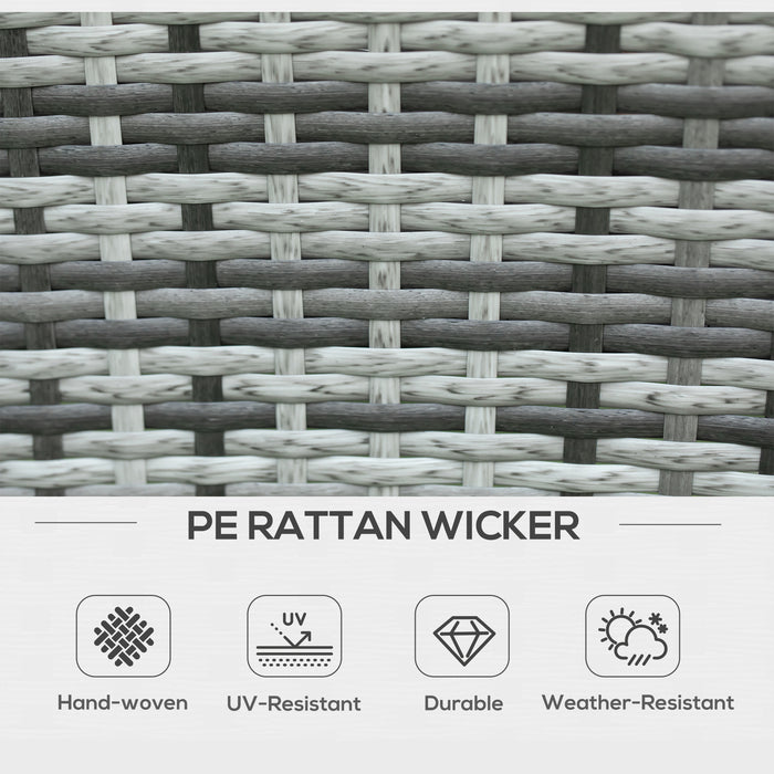 6-Seater Rattan Dining Set - Rectangular Table with Cube Chairs for Patio & Garden, Fire Retardant Cushions - Perfect for Outdoor Entertainment Spaces