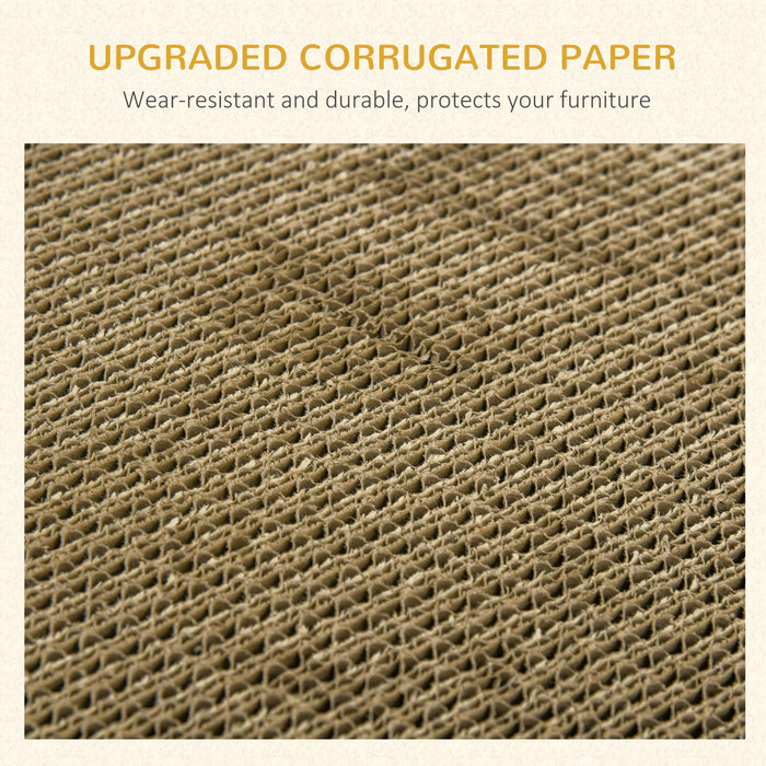 Catnip-Infused Scratching Board - Durable Cardboard Cat Scratcher Lounger Bed, 60cm x 29cm x 26.5cm - Ideal for Cat Playtime and Relaxation