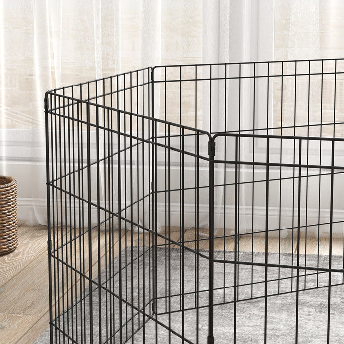 8-Panel Metal Pet Playpen - Versatile Indoor/Outdoor Animal Enclosure for Dogs, Rabbits, and Guinea Pigs - Secure 61x61 cm Cage for Puppy Training and Safe Play