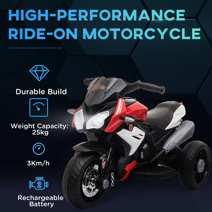 Kids 6V Electric Motorcycle - Steel-Reinforced Ride-On Trike, Red - Perfect Motorbike Adventure for Young Riders