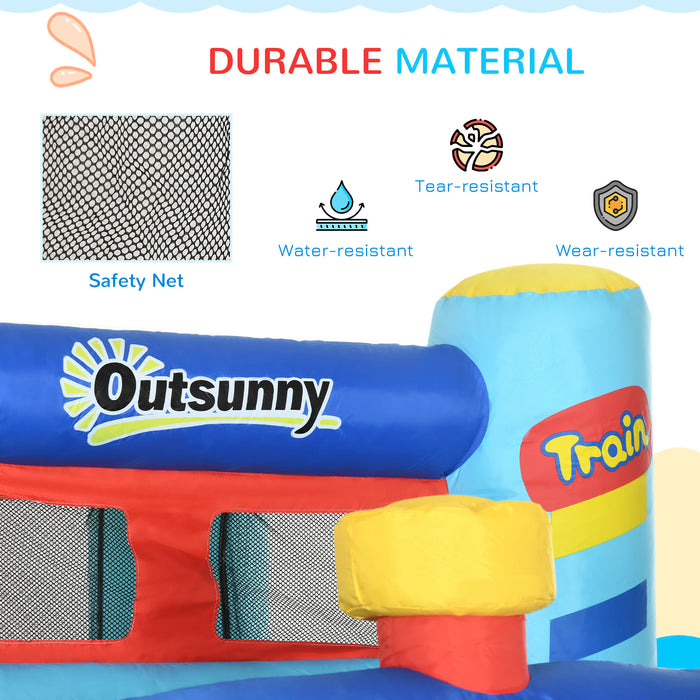 4-in-1 Inflatable Play Center - Bouncy Castle with Slide, Pool, Trampoline, Climbing Wall - Exciting Outdoor Fun for Kids