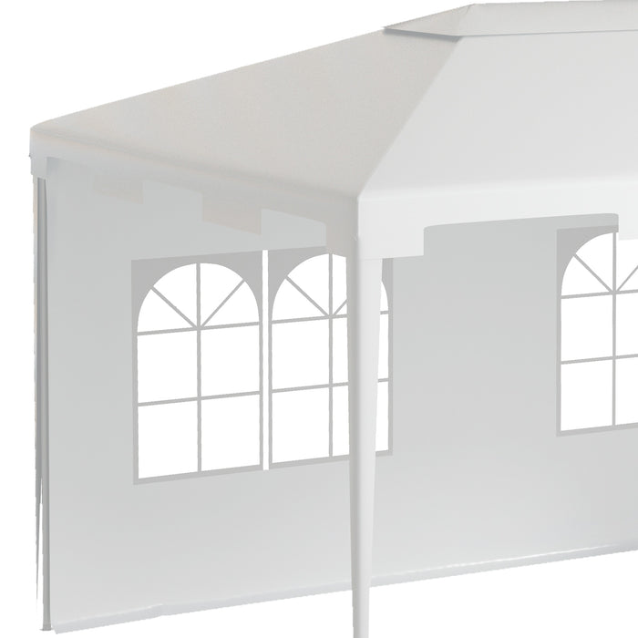 Garden Gazebo Marquee - 3x4m Outdoor Shelter with 2 Sidewalls, Perfect for Patio and Yard Events - Elegant White Party Tent