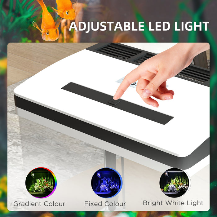 13L Glass Aquarium Fish Tank - Complete Set with Filter & LED Lighting for Aquatic Pets - Perfect for Betta, Guppy, Mini Parrot Fish & Shrimp, Dimensions: 29x20x30.5cm