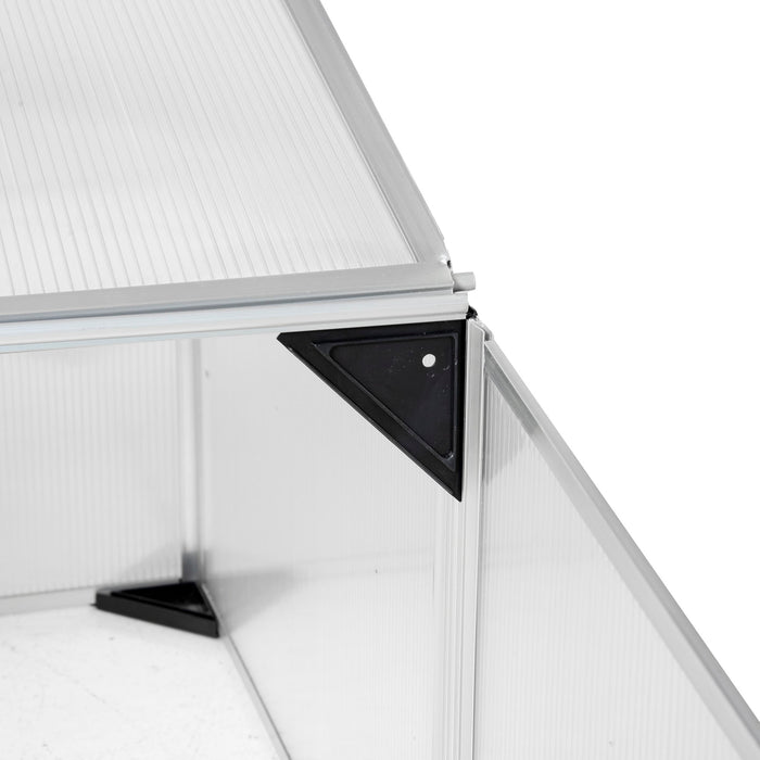 Aluminium Grow House with Polycarbonate Panels - Cold Frame Greenhouse with Independent Opening Tops, 120x100x41 cm - Ideal for Protecting Plants in All Seasons