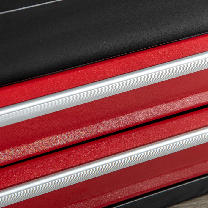 Lockable Metal Tool Chest with Ball Bearing Runners - Heavy-Duty 2-Drawer 460x240x220mm Storage - Portable Organizer for DIY Enthusiasts & Professionals